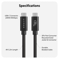 HyperDrive® Next USB4 Type-C Performance Cable (1.2M/4Ft) - Black
