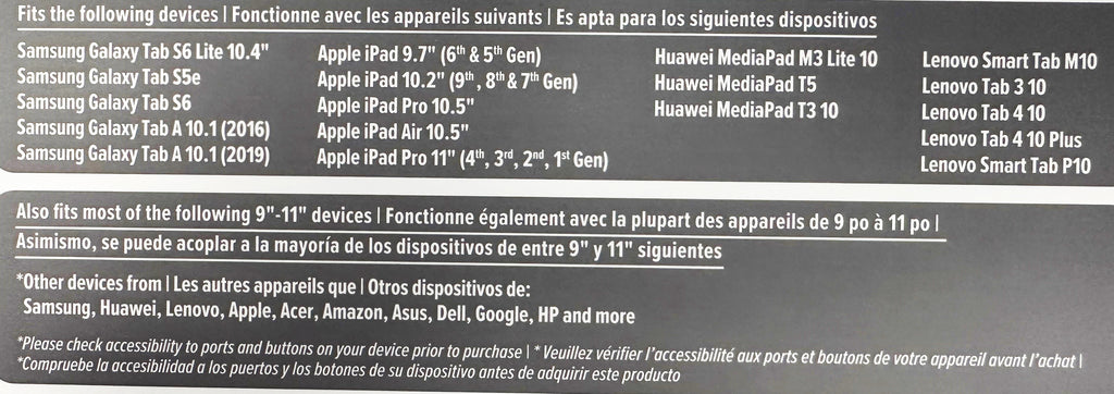 Fit-n-Grip™ Universal 9-11” 360° Rotating Tablet Case - Black
