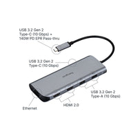 USB-C Alt. Mode Dual 4K HDMI Multi-port Mobile Dock with 140W EPR Pass-Thru