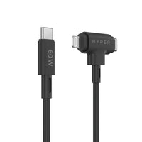 HyperJuice® USB-C® and Lightning Hybrid Charging Cable (1.5m/5ft) - Black