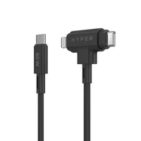 HyperJuice® USB-C® and Lightning Hybrid Charging Cable (1.5m/5ft) - Black