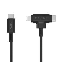 HyperJuice® USB-C® and Lightning Hybrid Charging Cable (1.5m/5ft) - Black