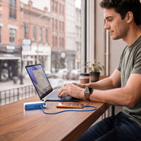 HyperJuice® Flex USB-C 35W Mini Power Bank & AC Charger - Blue