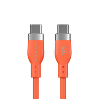 HyperJuice Flex USB-C to USB-C Silicone 60W Charging Cable (1.5M/5Ft) - Orange