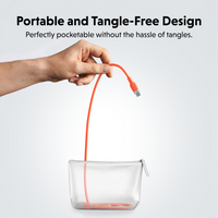 HyperJuice Flex USB-C to USB-C Silicone 60W Charging Cable (1.5M/5Ft) - Orange