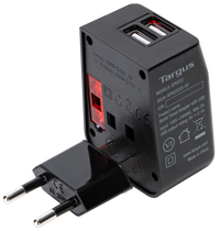 World Travel Power Adapter with Dual USB Charging Ports