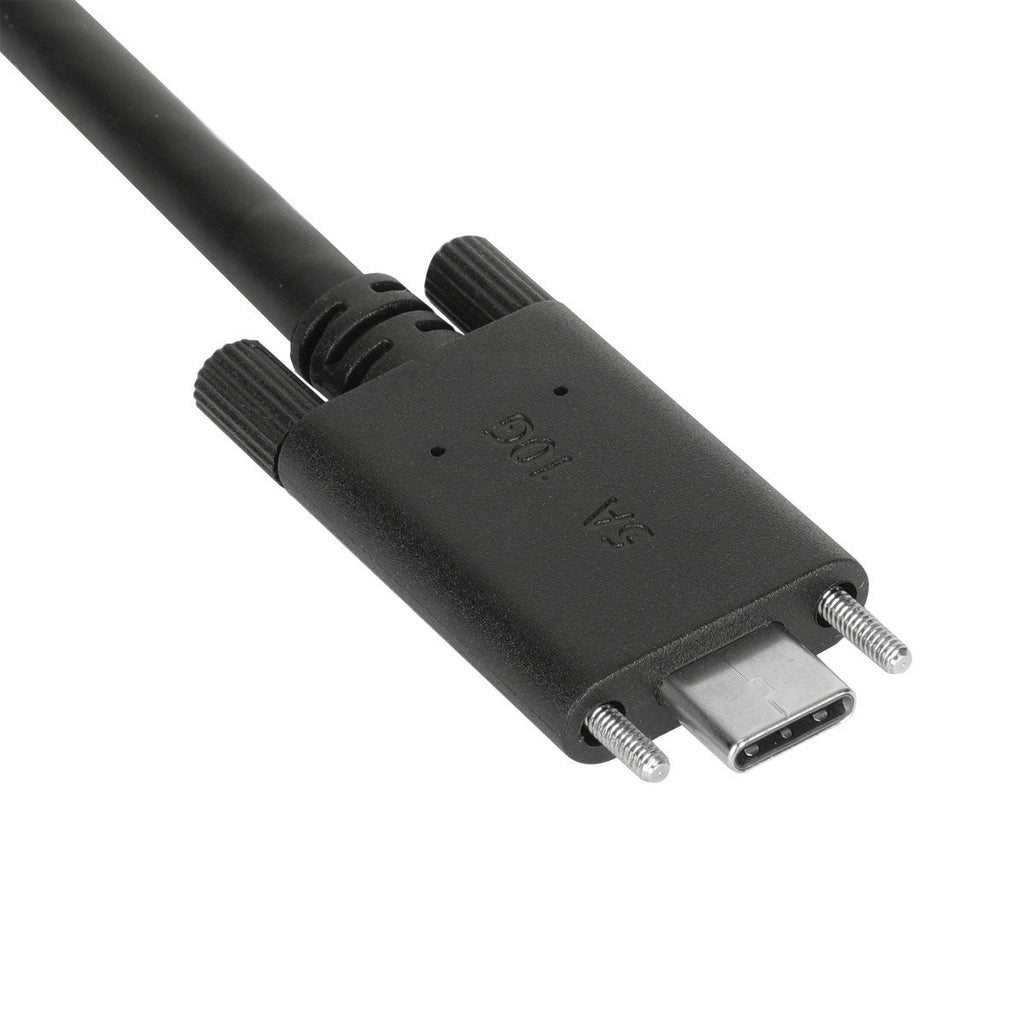 Câble USB-C (mâle) vers USB-C (mâle) 10 Gbit/s à visser 1 m/3,3 pi avec attache USB-A (mâle)