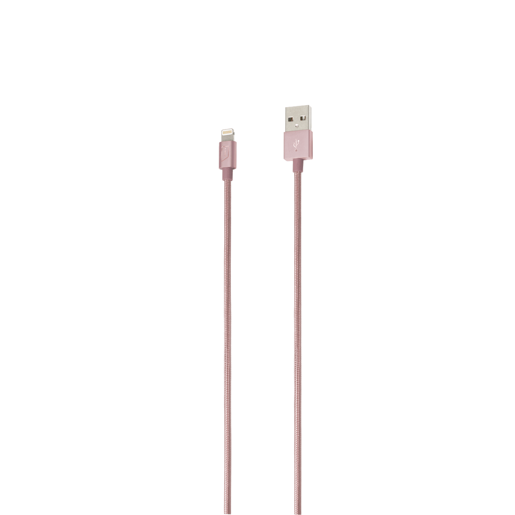 Câble tressé iStore Lightning Charge de 1,2 m (4 pi) (or rose)*