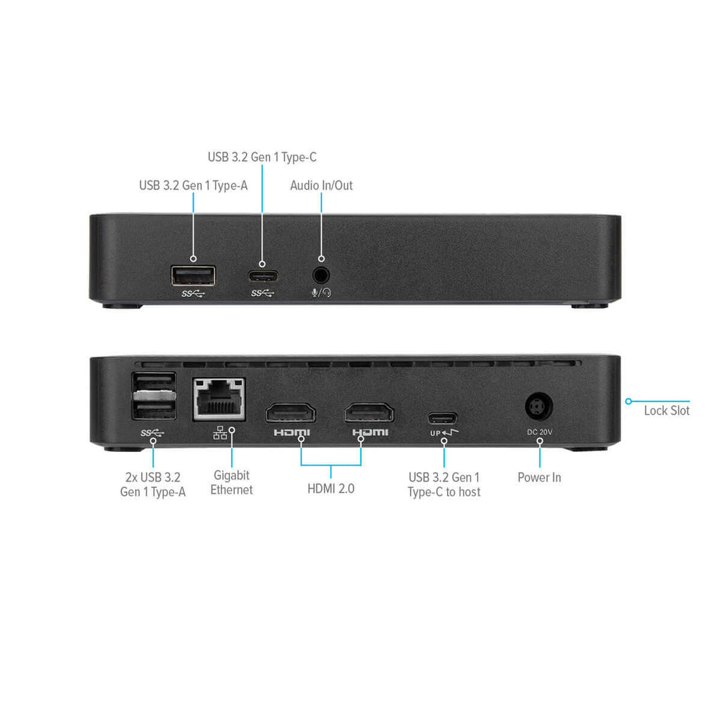 Station d'accueil universelle USB-C Dual 4K HDMI (DV4K) avec alimentation de 65 W