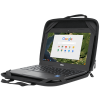 Essentials 11.6” Chromebook Work-in Case (Black/Grey) - In Use Left Angle